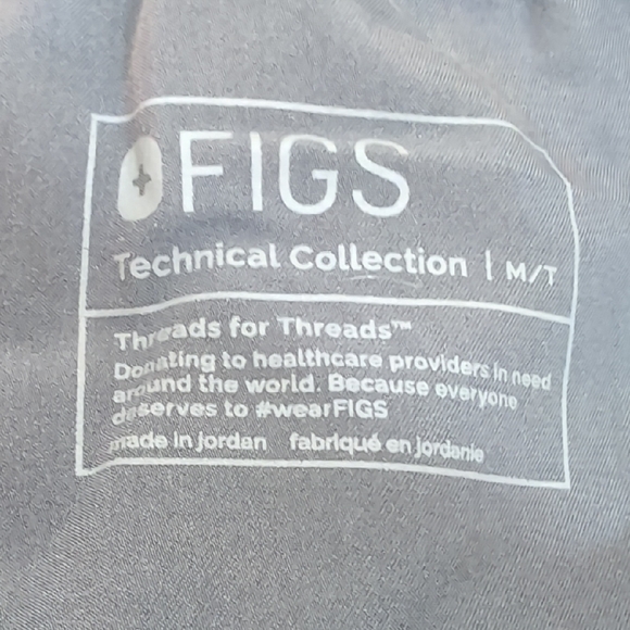 Fig's Women's Black Scrub Pants with Red Drawstring - Picture 2 of 10